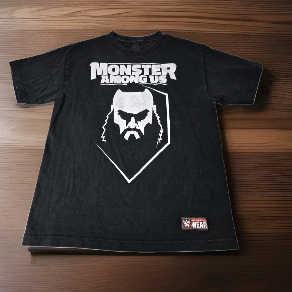 WWE Authentic Braun Strowman Monster Among Us T Shirt Mens M‎ Black Short Sleeve